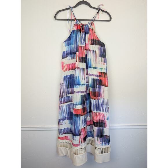 Sachin Babi Midi Dress Sonora Watercolor Ladder Lace Summer Multicolor Size S - Picture 2 of 15